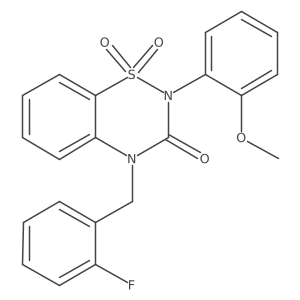 4-(2-fluorobenzyl)-2-(2-methoxyphenyl)-2H-1,2,4-benzothiadiazin-3(4H)-one 1,1-dioxide结构式