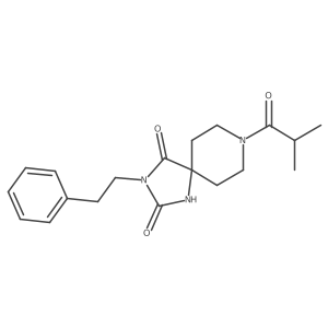 8-Isobutyryl-3-phenethyl-1,3,8-triazaspiro[4.5]decane-2,4-dione结构式