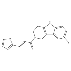 (2E)-1-(8-fluoro-1,3,4,5-tetrahydro-2H-pyrido[4,3-b]indol-2-yl)-3-(furan-2-yl)prop-2-en-1-one Structure