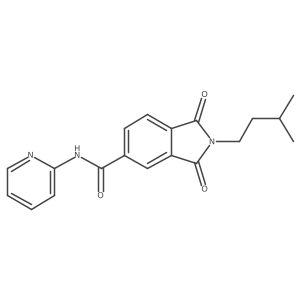 2-(3-methylbutyl)-1,3-dioxo-N-(pyridin-2-yl)-2,3-dihydro-1H-isoindole-5-carboxamide结构式
