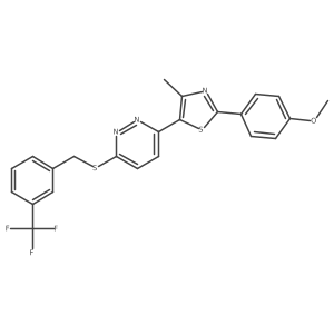 3-[2-(4-Methoxyphenyl)-4-methyl-1,3-thiazol-5-yl]-6-({[3-(trifluoromethyl)phenyl]methyl}sulfanyl)pyridazine结构式