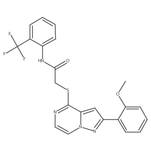 2-{[2-(2-methoxyphenyl)pyrazolo[1,5-a]pyrazin-4-yl]sulfanyl}-N-[2-(trifluoromethyl)phenyl]acetamide Structure