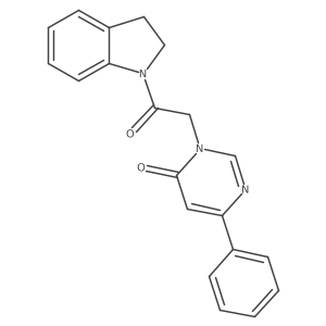 3-(2-(indolin-1-yl)-2-oxoethyl)-6-phenylpyrimidin-4(3H)-one Structure
