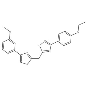 3-(4-Ethoxyphenyl)-5-{[4-(3-methoxyphenyl)-1,3-thiazol-2-yl]methyl}-1,2,4-oxadiazole结构式