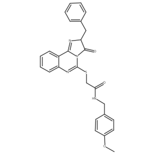 2-((2-benzyl-3-oxo-2,3-dihydroimidazo[1,2-c]quinazolin-5-yl)thio)-N-(4-methoxybenzyl)acetamide结构式