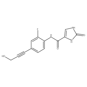 N-[2-Fluoro-4-(3-hydroxy-1-propyn-1-yl)phenyl]-2,3-dihydro-2-oxo-1H-imidazole-4-carboxamide Structure