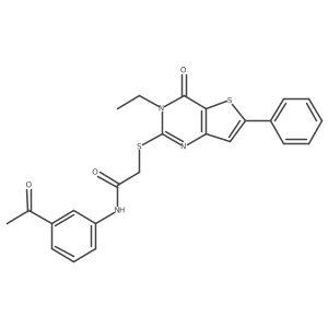 N-(3-acetylphenyl)-2-((3-ethyl-4-oxo-6-phenyl-3,4-dihydrothieno[3,2-d]pyrimidin-2-yl)thio)acetamide Structure