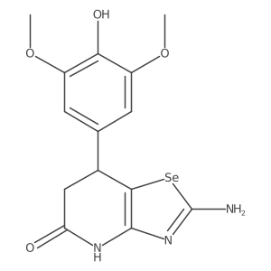 2-Amino-6,7-dihydro-7-(4-hydroxy-3,5-dimethoxyphenyl)selenazolo[4,5-b]pyridin-5(4H)-one Structure
