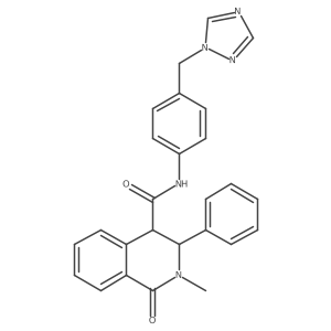 2-methyl-1-oxo-3-phenyl-N-[4-(1H-1,2,4-triazol-1-ylmethyl)phenyl]-1,2,3,4-tetrahydroisoquinoline-4-carboxamide Structure