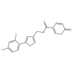 N-((5-(2,4-difluorophenyl)isoxazol-3-yl)methyl)-2-oxo-2H-pyran-5-carboxamide结构式