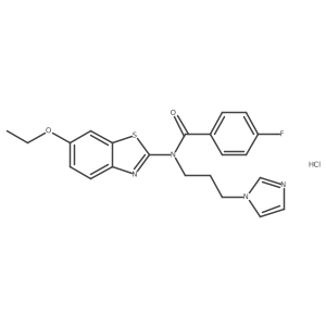 N-(6-ethoxy-1,3-benzothiazol-2-yl)-4-fluoro-N-[3-(1H-imidazol-1-yl)propyl]benzamide hydrochloride结构式