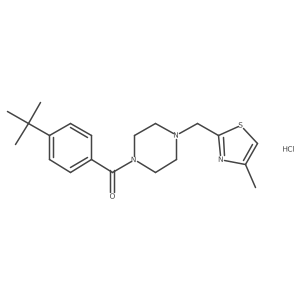 (4-(Tert-butyl)phenyl)(4-((4-methylthiazol-2-yl)methyl)piperazin-1-yl)methanone hydrochloride Structure