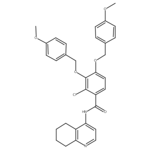 2-chloro-3,4-bis[(4-methoxyphenyl)methoxy]-N-(5,6,7,8-tetrahydroquinolin-4-yl)benzamide结构式