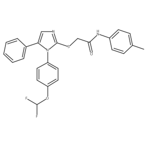 2-((1-(4-(difluoromethoxy)phenyl)-5-phenyl-1H-imidazol-2-yl)thio)-N-(p-tolyl)acetamide结构式