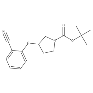 1,1-Dimethylethyl 3-(2-cyanophenoxy)-1-pyrrolidinecarboxylate结构式