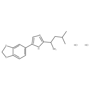 1-[4-(2H-1,3-benzodioxol-5-yl)-1H-imidazol-2-yl]-3-methylbutan-1-amine dihydrochloride Structure