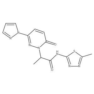 N-(5-methyl-1,3,4-thiadiazol-2-yl)-2-(6-oxo-3-(1H-pyrazol-1-yl)pyridazin-1(6H)-yl)propanamide Structure