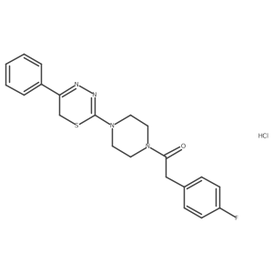 2-(4-fluorophenyl)-1-(4-(5-phenyl-6H-1,3,4-thiadiazin-2-yl)piperazin-1-yl)ethanone hydrochloride结构式