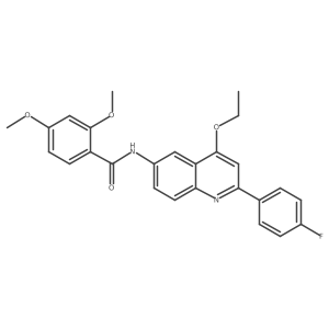 N-[4-ethoxy-2-(4-fluorophenyl)quinolin-6-yl]-2,4-dimethoxybenzamide结构式