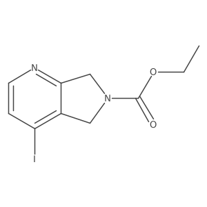 ethyl 4-iodo-5H-pyrrolo[3,4-b]pyridine-6(7H)-carboxylate结构式
