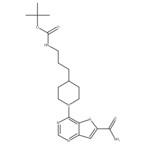 Tert-butyl (3-(1-(6-carbamoylthieno[3,2-d]pyrimidin-4-yl)piperidin-4-yl)propyl)carbamate结构式