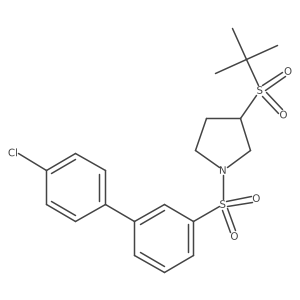 3-(Tert-butylsulfonyl)-1-((4'-chloro-[1,1'-biphenyl]-3-yl)sulfonyl)pyrrolidine Structure