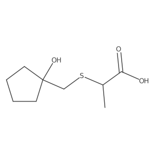 2-{[(1-Hydroxycyclopentyl)methyl]sulfanyl}propanoic acid Structure