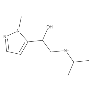 1-(1-methyl-1H-pyrazol-5-yl)-2-[(propan-2-yl)amino]ethan-1-ol结构式