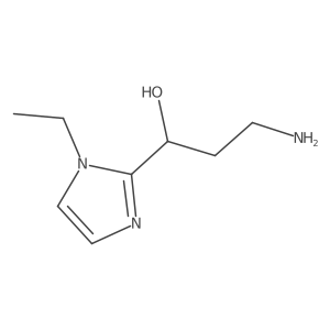 3-amino-1-(1-ethyl-1H-imidazol-2-yl)propan-1-ol结构式