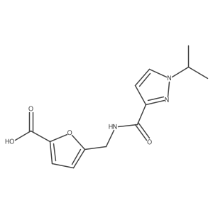 5-((1-Isopropyl-1H-pyrazole-3-carboxamido)methyl)furan-2-carboxylic acid结构式
