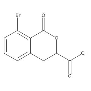 8-bromo-1-oxo-3,4-dihydro-1H-2-benzopyran-3-carboxylic acid结构式
