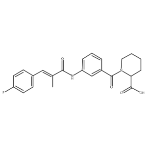 2-Piperidinecarboxylic acid, 1-[3-[[3-(4-fluorophenyl)-2-methyl-1-oxo-2-propen-1-yl]amino]benzoyl]-结构式