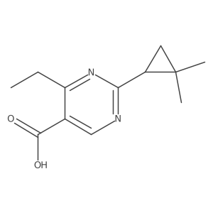 2-(2,2-Dimethylcyclopropyl)-4-ethylpyrimidine-5-carboxylic acid Structure