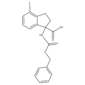 1-{[(benzyloxy)carbonyl]amino}-4-fluoro-2,3-dihydro-1H-indene-1-carboxylic acid结构式