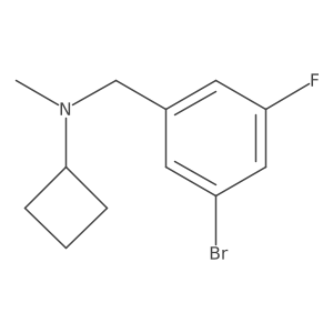 N-[(3-bromo-5-fluorophenyl)methyl]-N-methylcyclobutanamine Structure