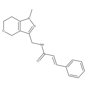 N-((1-methyl-1,4,6,7-tetrahydropyrano[4,3-c]pyrazol-3-yl)methyl)cinnamamide结构式