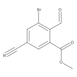 Methyl 3-bromo-5-cyano-2-formylbenzoate结构式