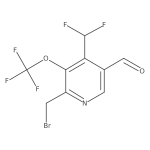 2-(Bromomethyl)-4-(difluoromethyl)-3-(trifluoromethoxy)pyridine-5-carboxaldehyde Structure