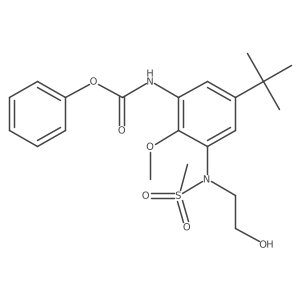 Phenyl (5-(tert-butyl)-3-(N-(2-hydroxyethyl)methylsulfonamido)-2-methoxyphenyl)-carbamate Structure