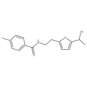 4-fluoro-N-(2-(5-(1-hydroxyethyl)thiophen-2-yl)ethyl)benzamide Structure