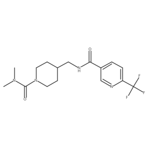 N-((1-(dimethylcarbamoyl)piperidin-4-yl)methyl)-6-(trifluoromethyl)nicotinamide结构式