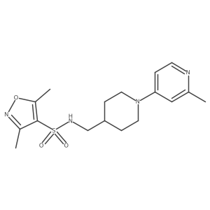 3,5-dimethyl-N-((1-(2-methylpyridin-4-yl)piperidin-4-yl)methyl)isoxazole-4-sulfonamide结构式
