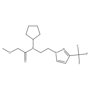 N-cyclopentyl-2-methoxy-N-(2-(3-(trifluoromethyl)-1H-pyrazol-1-yl)ethyl)acetamide Structure