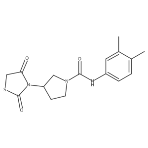 N-(3,4-dimethylphenyl)-3-(2,4-dioxothiazolidin-3-yl)pyrrolidine-1-carboxamide Structure