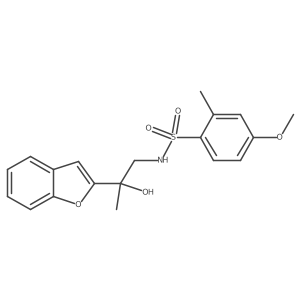 N-(2-(benzofuran-2-yl)-2-hydroxypropyl)-4-methoxy-2-methylbenzenesulfonamide结构式