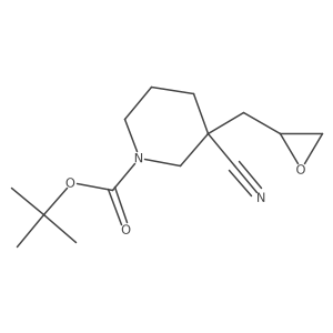 tert-Butyl 3-cyano-3-[(oxiran-2-yl)methyl]piperidine-1-carboxylate结构式
