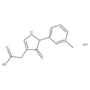 2-[2-(3-Fluorophenyl)-3-oxo-2,3-dihydro-1H-pyrazol-4-yl]acetic acid hydrochloride结构式