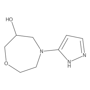 4-(1H-Pyrazol-3-yl)-1,4-oxazepan-6-ol结构式
