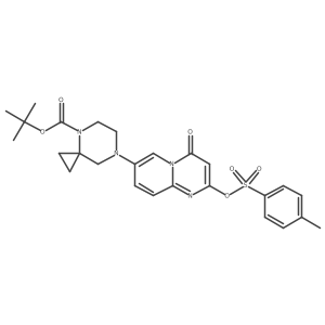 tert-Butyl 7-(4-oxo-2-(tosyloxy)-4H-pyrido[1,2-a]pyrimidin-7-yl)-4,7-diazaspiro[2.5]octane-4-carboxylate结构式