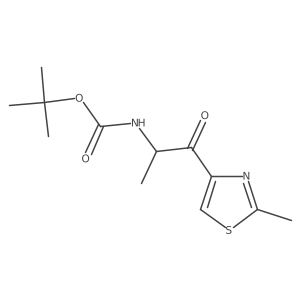 tert-butyl N-[(2R)-1-(2-methyl-1,3-thiazol-4-yl)-1-oxopropan-2-yl]carbamate结构式